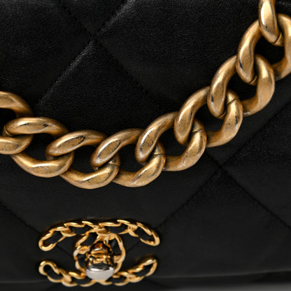 Chanel Goatskin Quilted Large Chanel 19 Flap Black 29 of 33