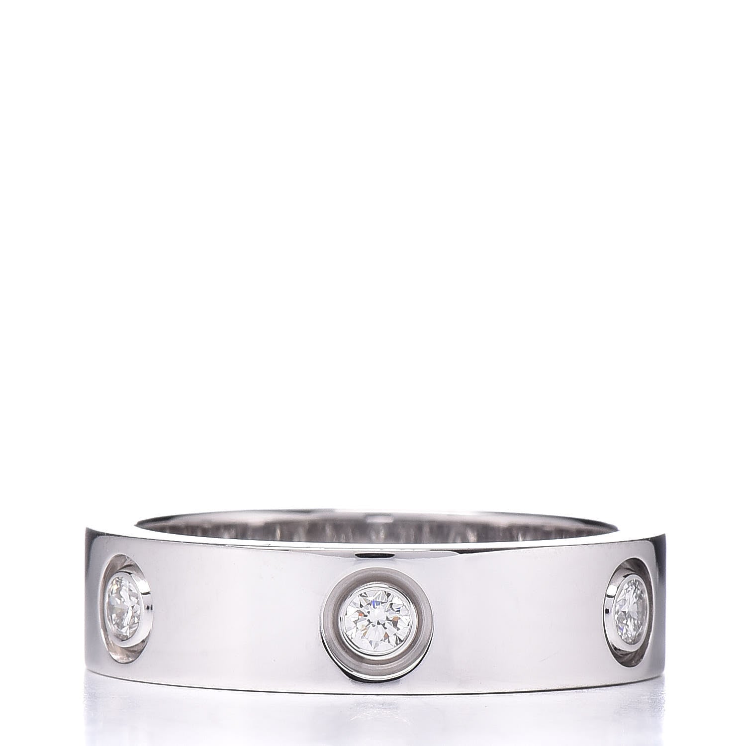 Cartier 18K White Gold 6 Diamond 5.5mm LOVE Ring 58 8.25 3 of 7