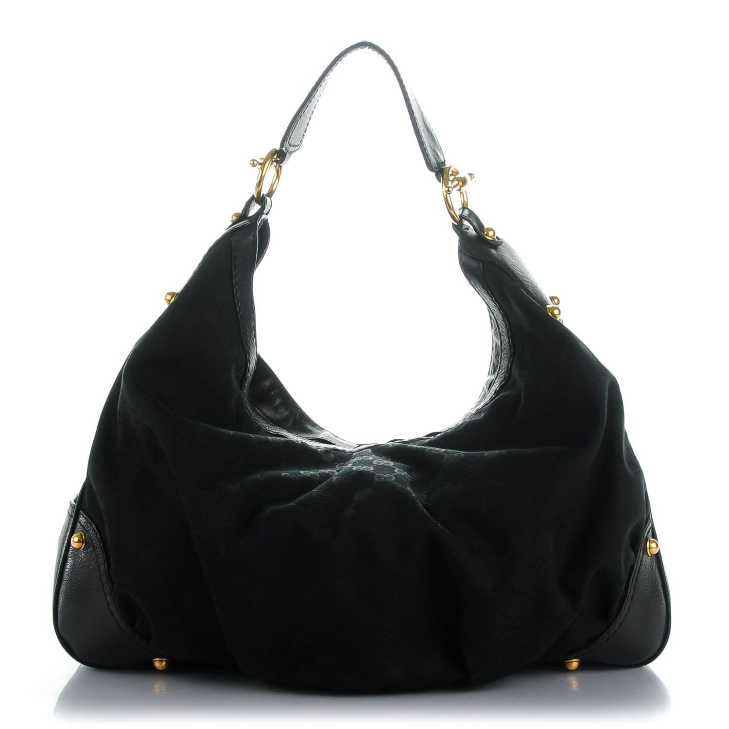 Gucci Monogram Large Jockey Hobo Black 1 of 9