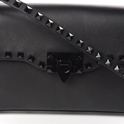 Valentino Garavani Vitello Monochrome Medium Rockstud Flip Lock Crossbody Bag Black 9 of 9