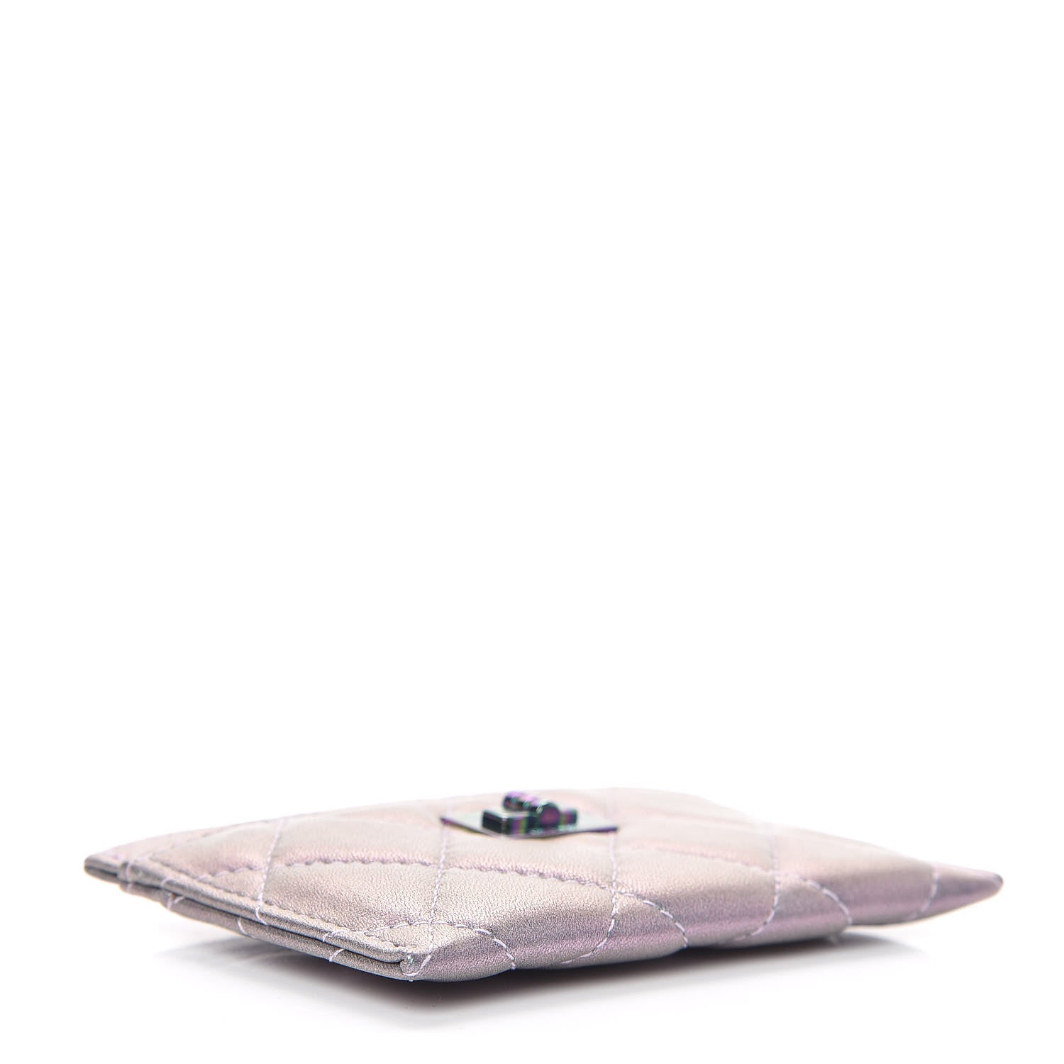 Chanel Iridescent Lambskin Quilted Reissue Card Holder Light Purple 4 of 9