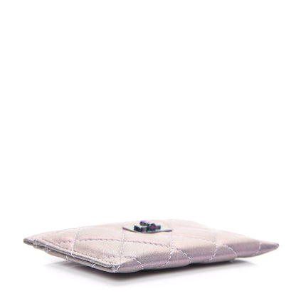 Chanel Iridescent Lambskin Quilted Reissue Card Holder Light Purple 4 of 9