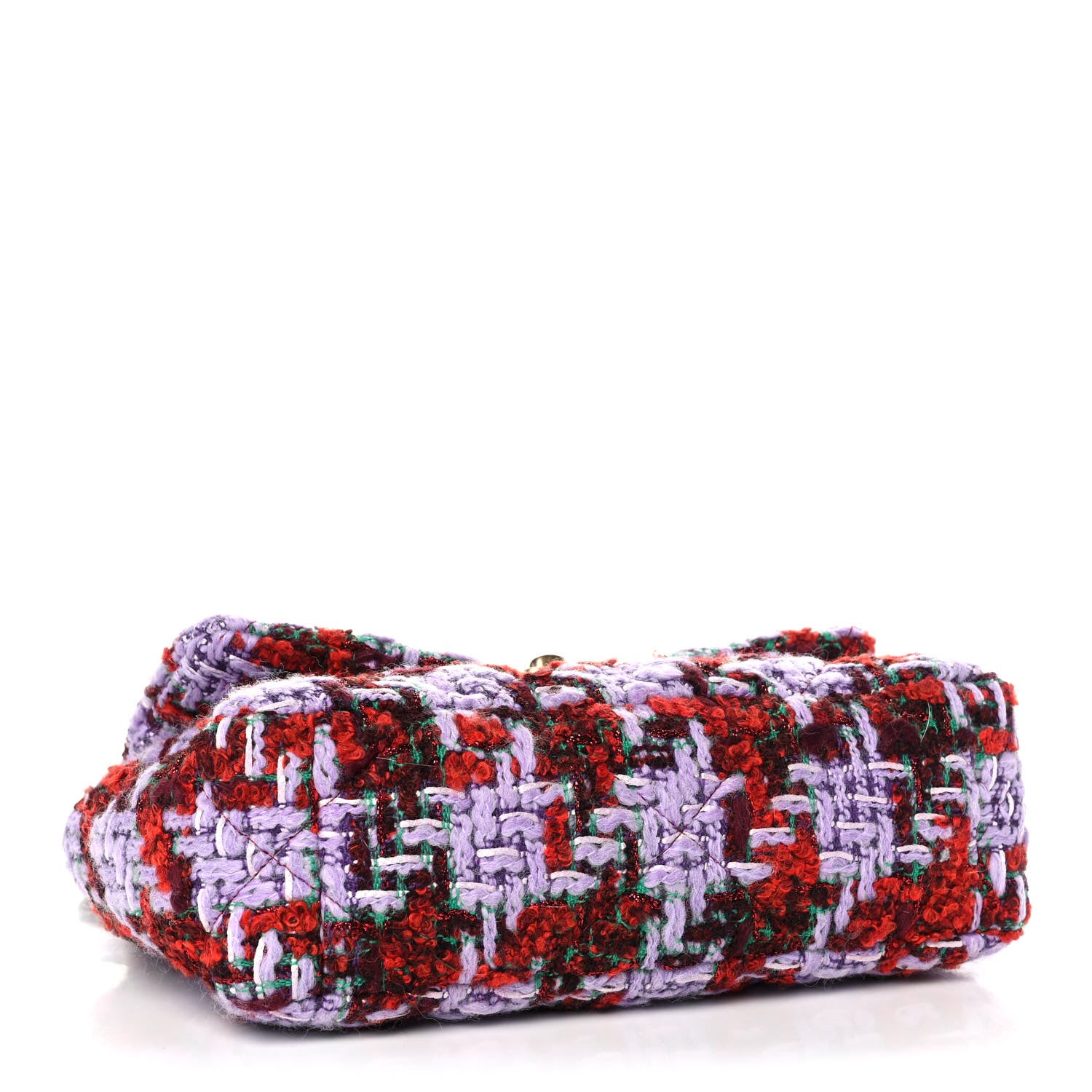 Chanel Tweed Quilted Medium Chanel 19 Flap Red Purple Green 4 of 11