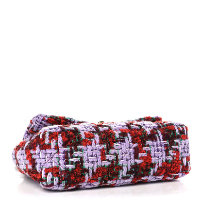 Chanel Tweed Quilted Medium Chanel 19 Flap Red Purple Green 4 of 11