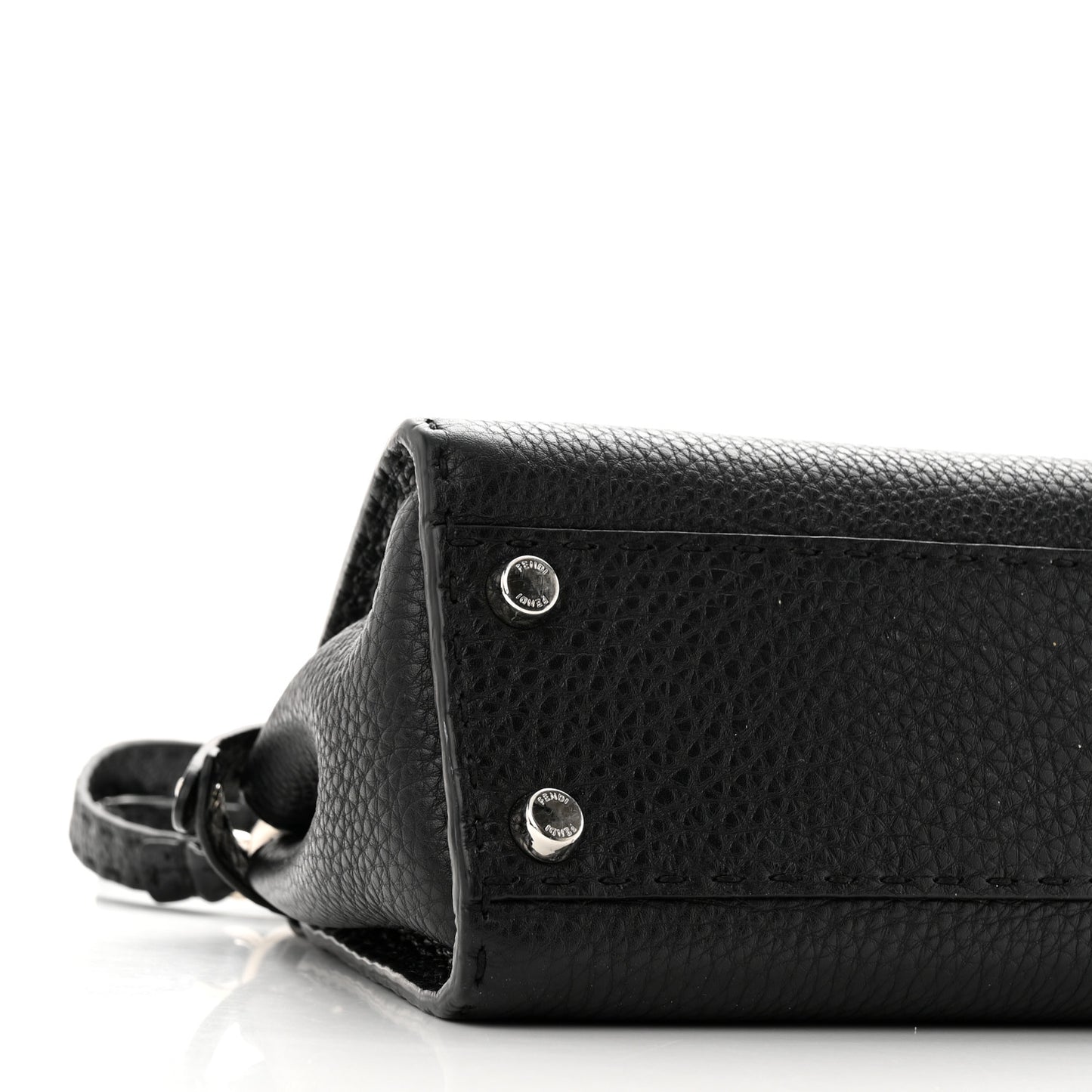 Cuoio Romano Selleria Bi-Color Mini Peekaboo Iconic Satchel Black Mou