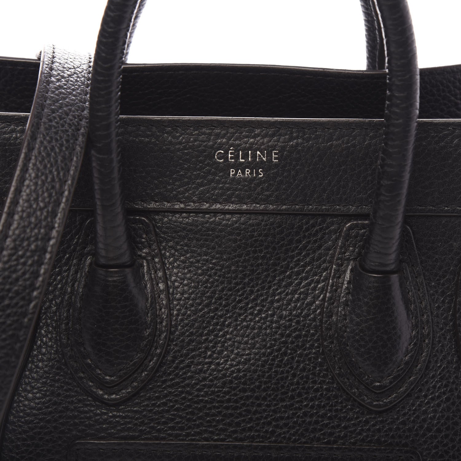 Celine Drummed Calfskin Nano Luggage Black 10 of 11