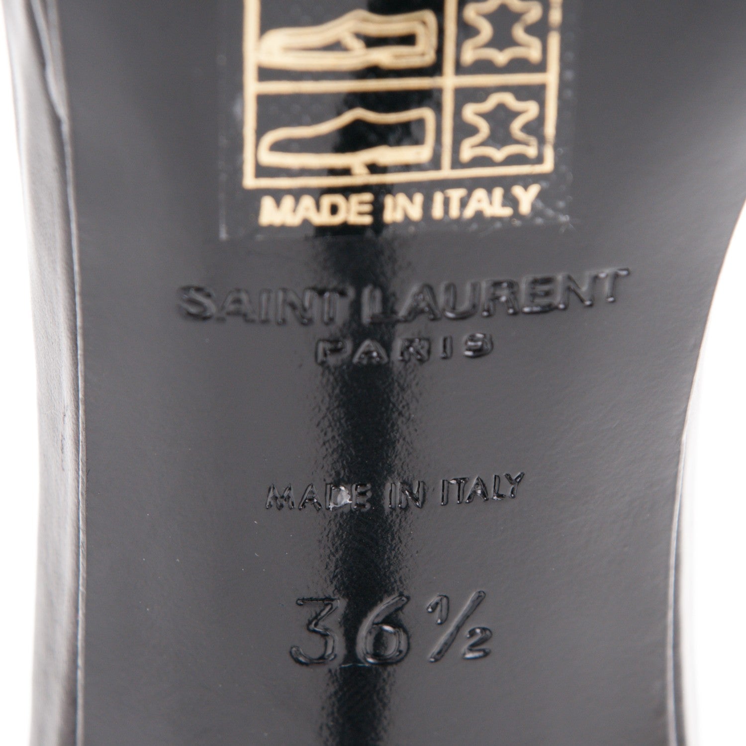 Saint Laurent Calfskin Chain Jane 110 Ankle Strap Sandals 36.5 Black 6 of 7