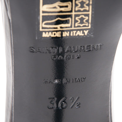 Saint Laurent Calfskin Chain Jane 110 Ankle Strap Sandals 36.5 Black 6 of 7