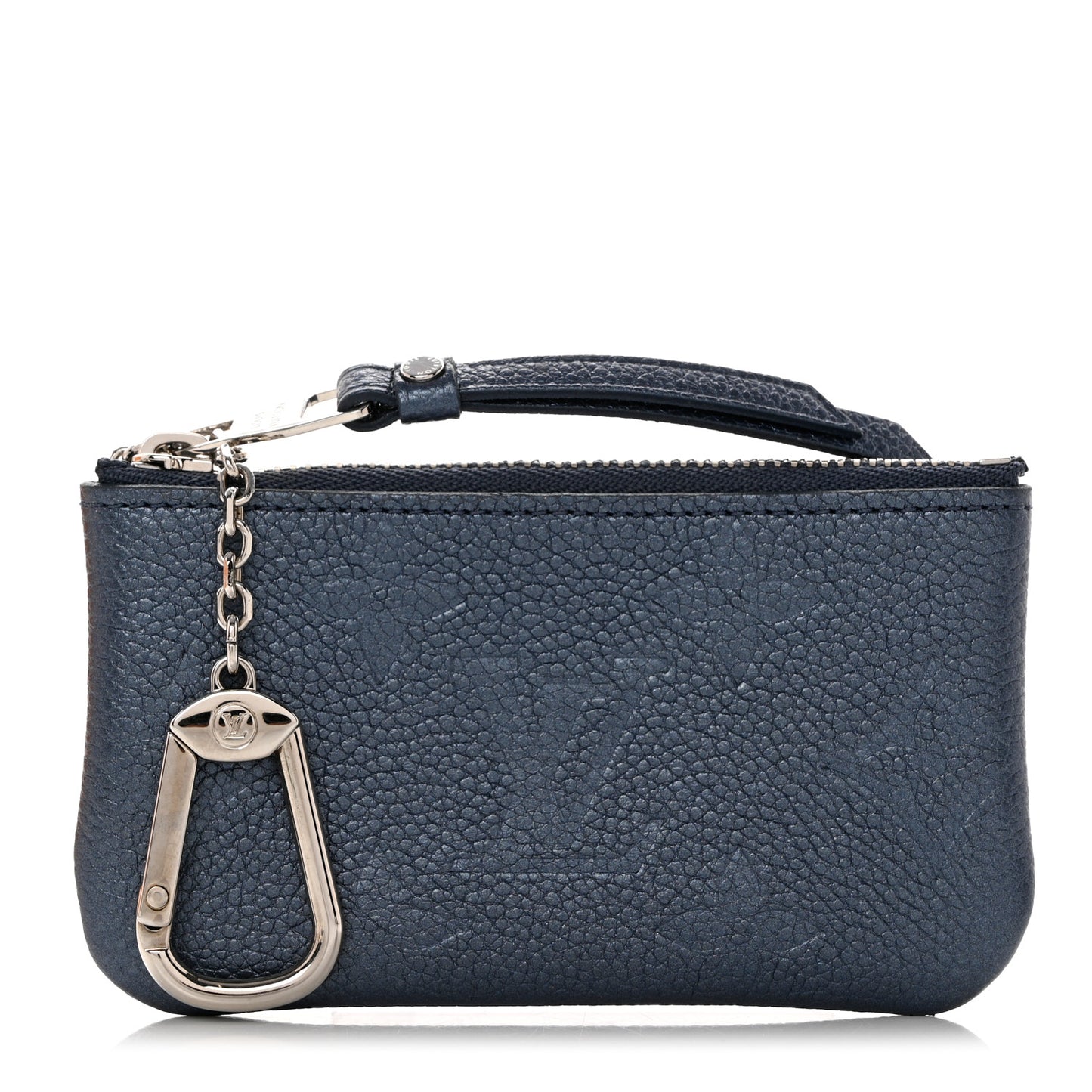 Metallic Empreinte Monogram Giant Key Pouch Navy Nacre