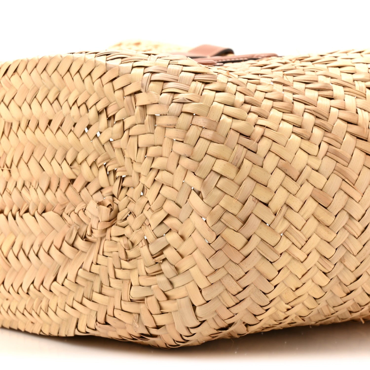 Celine Raffia Calfskin Triomphe Medium Panier Tan 7 of 8