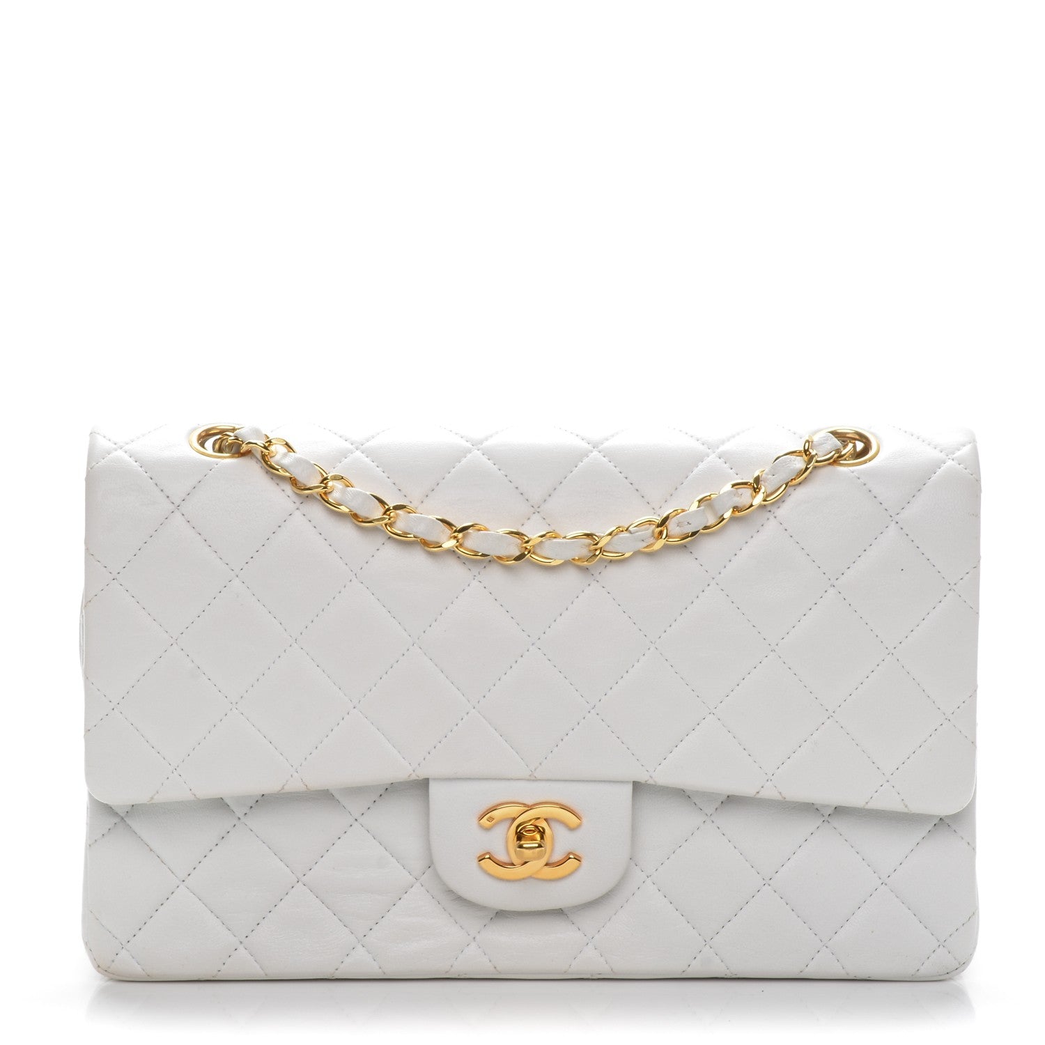Chanel Lambskin Quilted Medium Double Flap White 1 of 7