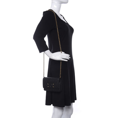Chanel Caviar Quilted CC Filigree Wallet On Chain WOC Black 2 of 9