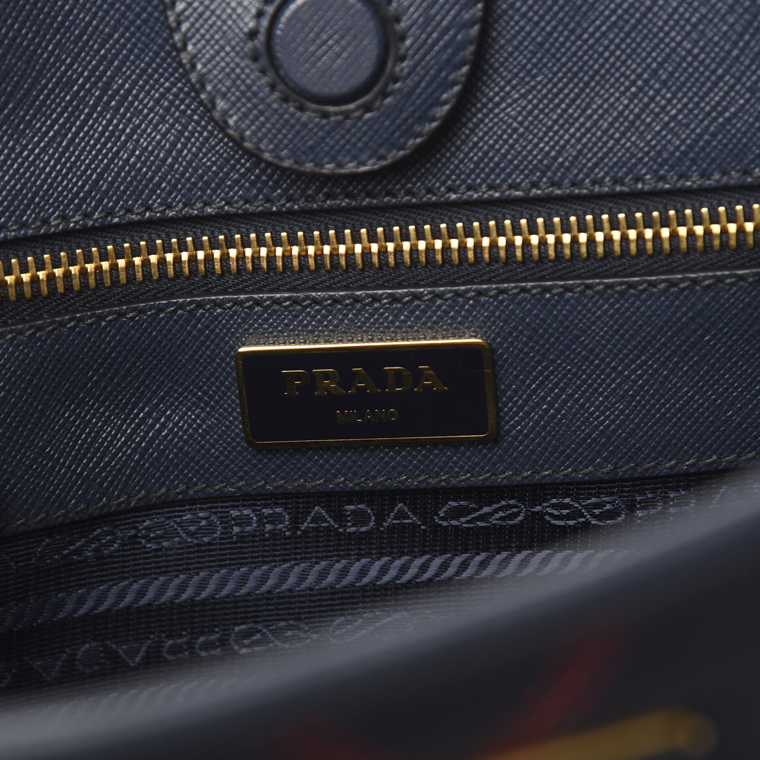 Prada Saffiano Tessuto Nylon Impunturato Quilted Shopper Baltico Fuoco 5 of 8