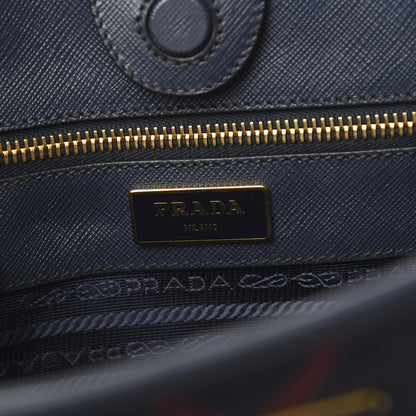 Prada Saffiano Tessuto Nylon Impunturato Quilted Shopper Baltico Fuoco 5 of 8