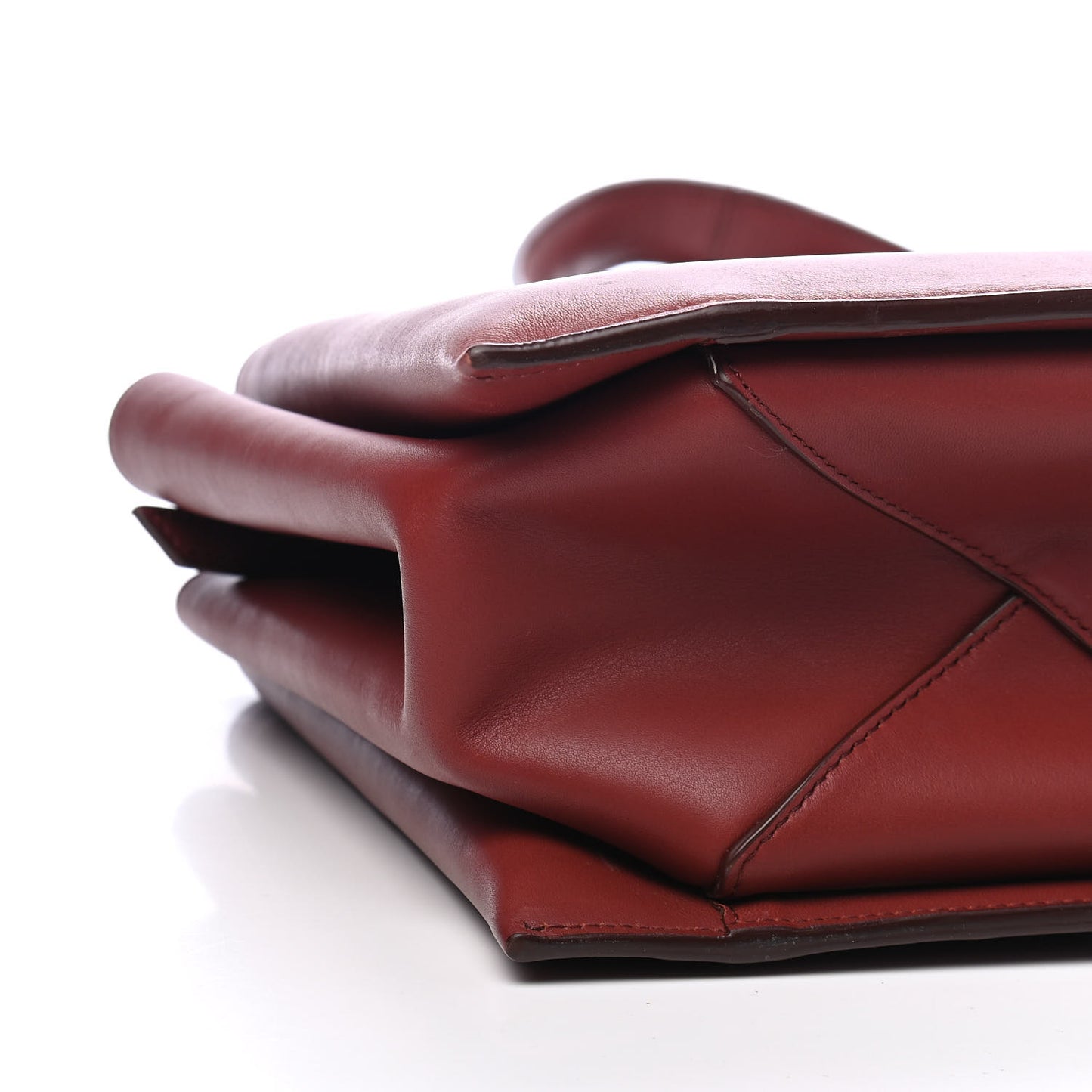 Calfskin Medium Tri-Fold Bag Red Wood