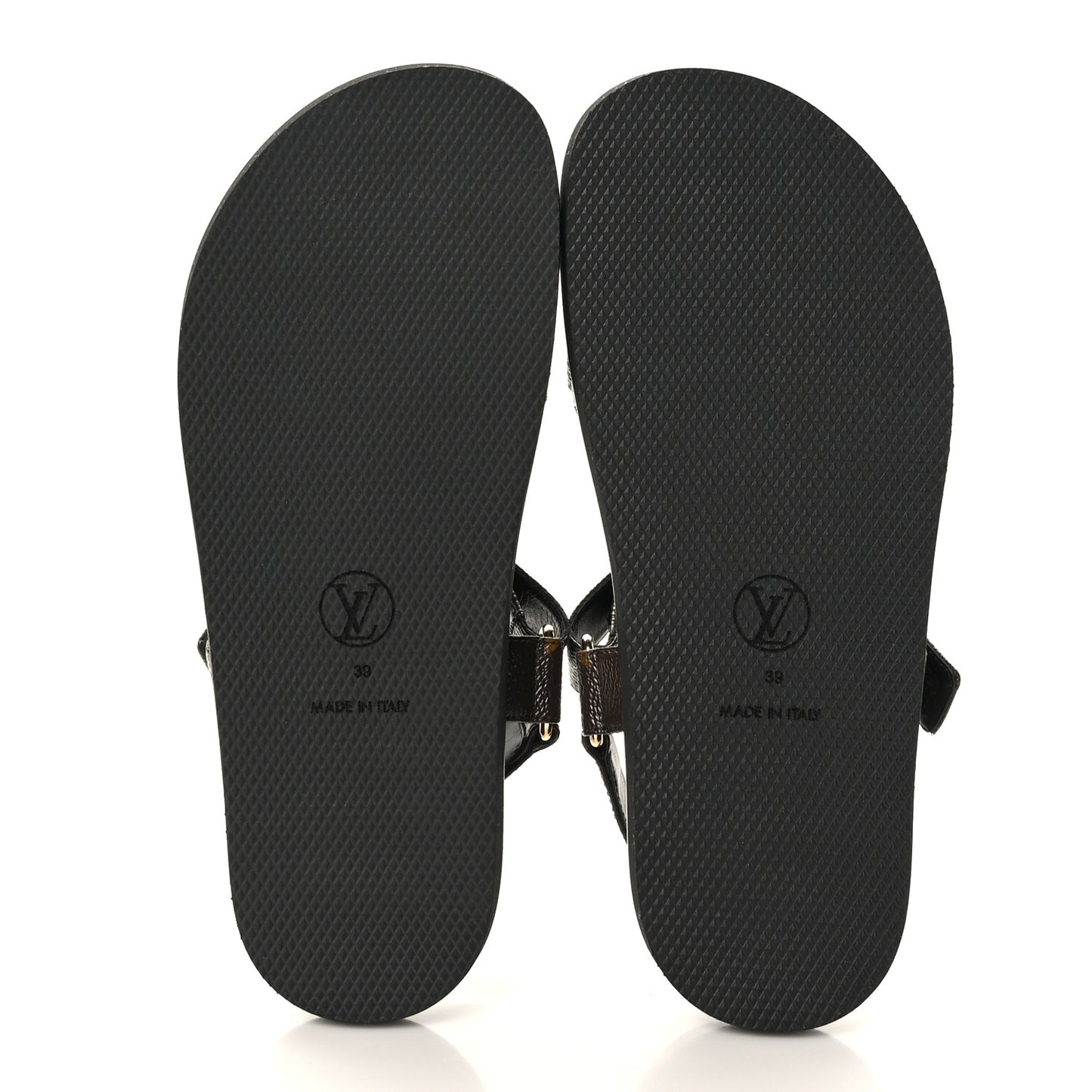 Monogram LV Sunset Comfort Flat Sandals 39 Cacao Brown