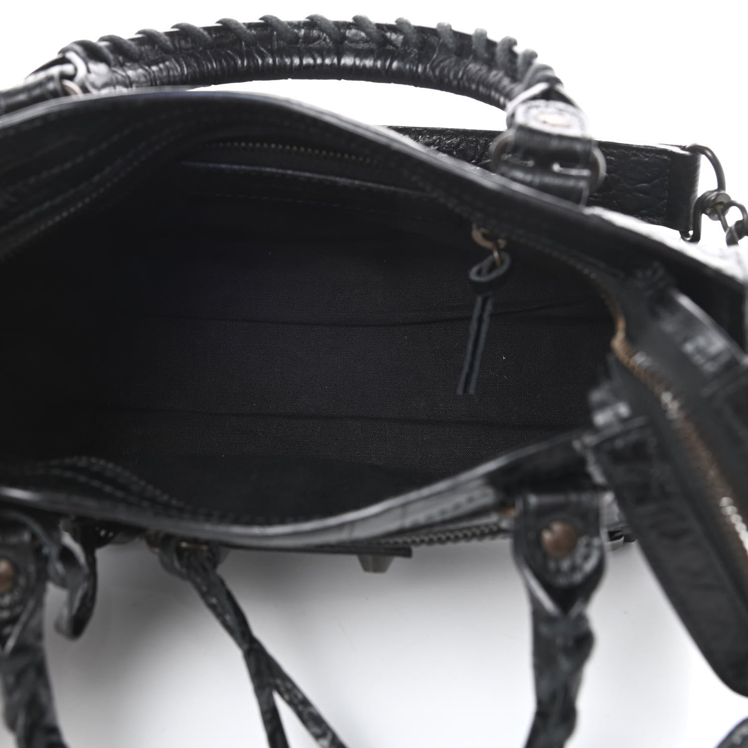 Balenciaga Calfskin Crocodile Embossed Classic Hardware Mini City Black 5 of 10