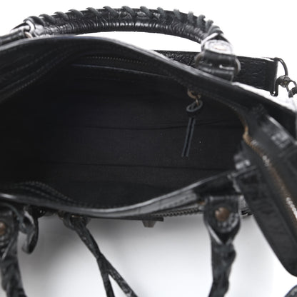 Balenciaga Calfskin Crocodile Embossed Classic Hardware Mini City Black 5 of 10