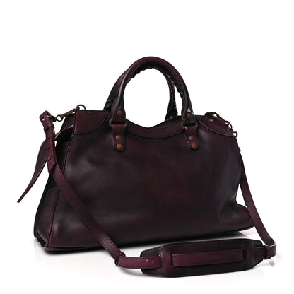 Balenciaga Used Calfskin Rust Hardware Neo Classic City Burgundy 3 of 17