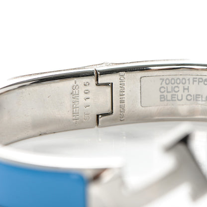 Hermes Enamel Narrow Clic Clac H Bracelet PM Bleu Cielo 5 of 12