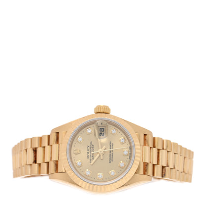 Rolex 18K Yellow Gold Diamond 26mm Datejust President Watch Champagne 69178 2 of 4