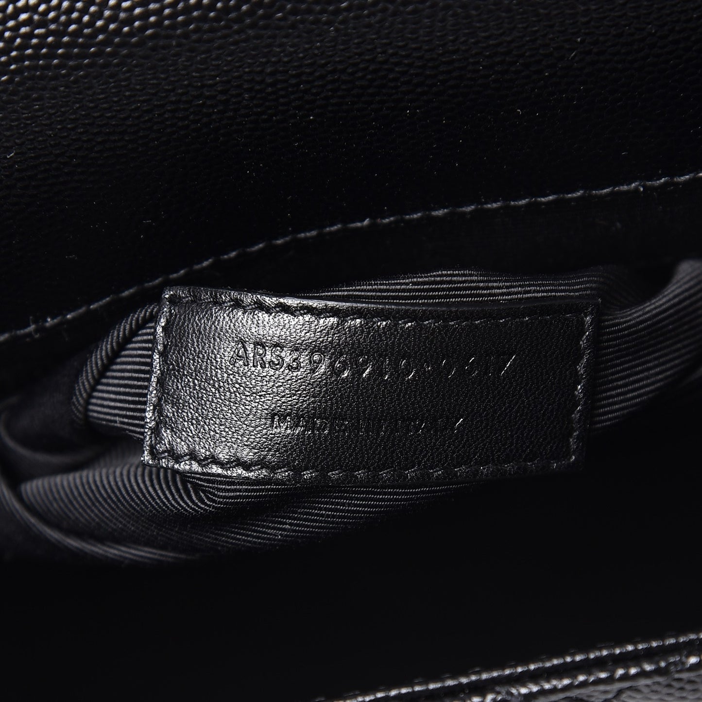 Grain De Poudre Textured Mixed Matelasse Large Triquilt Monogram Monochrome Satchel Black