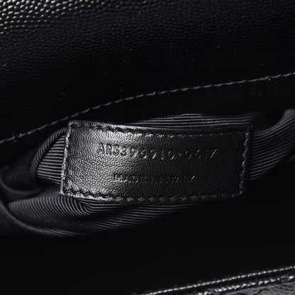 Saint Laurent Grain De Poudre Textured Mixed Matelasse Large Triquilt Monogram Monochrome Satchel Black 8 of 13