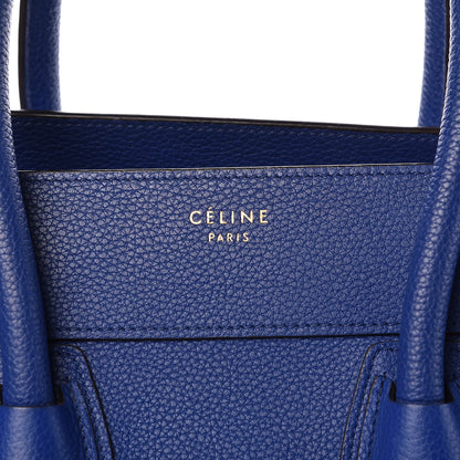 Celine Drummed Calfskin Mini Luggage Indigo 11 of 12