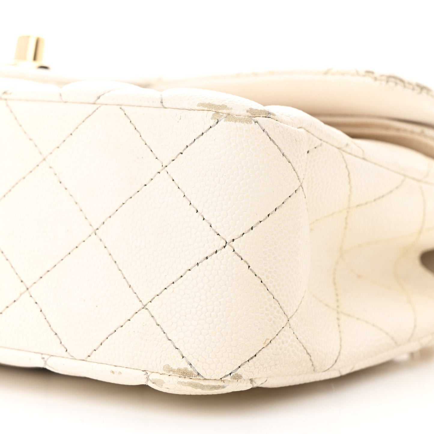 Caviar Quilted Small Double Flap White