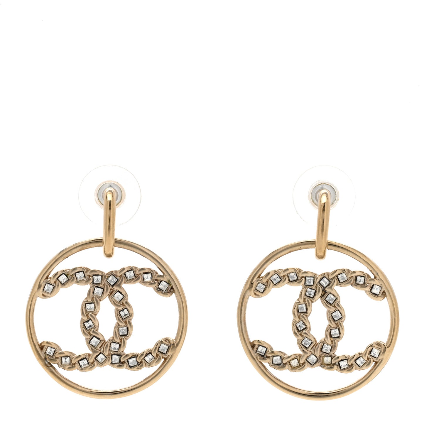 Baguette Crystal High Society CC Drop Earrings Gold