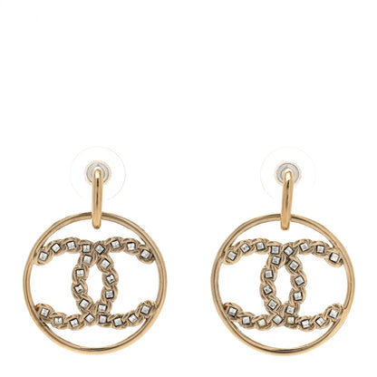 Chanel Baguette Crystal High Society CC Drop Earrings Gold 1 of 4