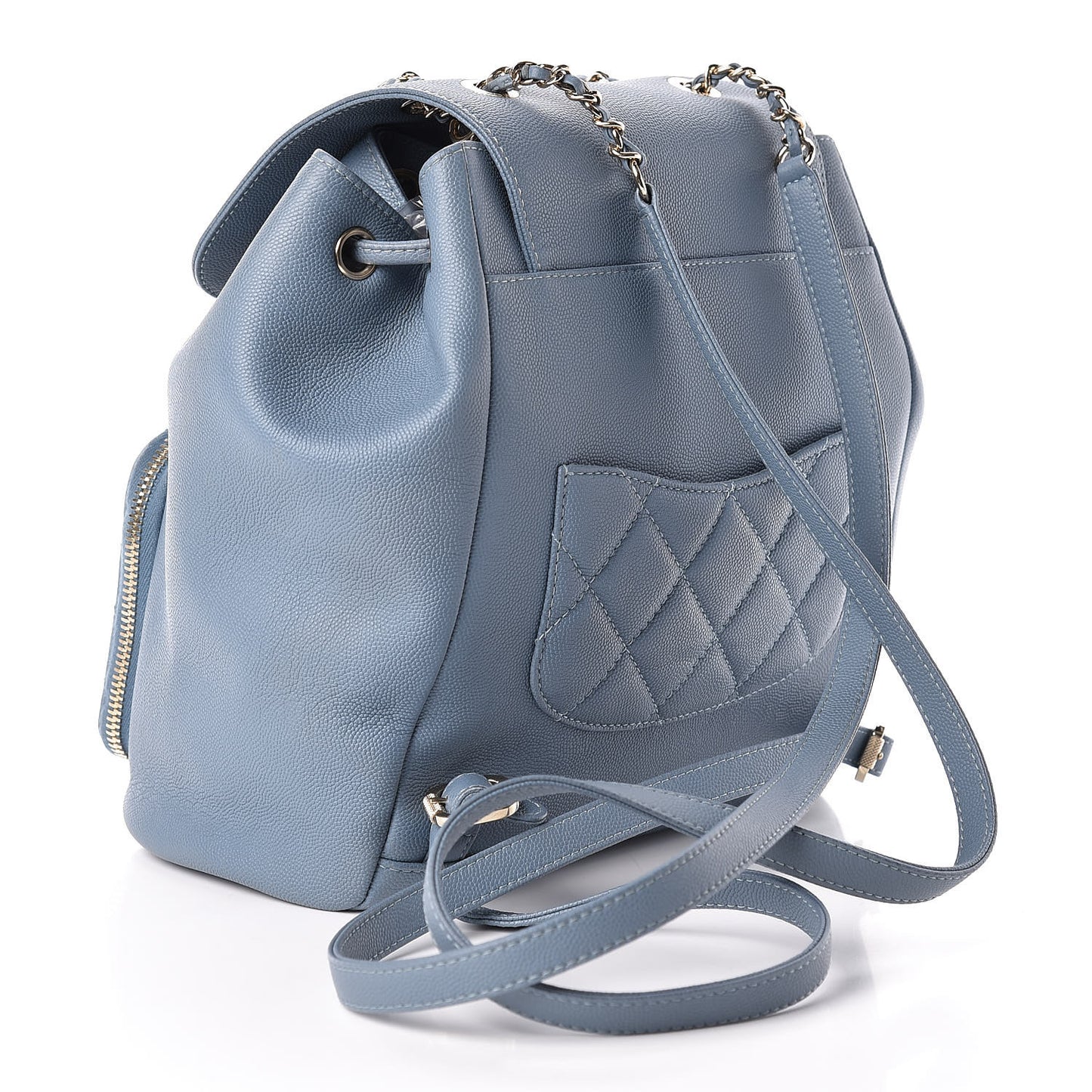 Caviar Quilted Business Affinity Backpack Light Blue