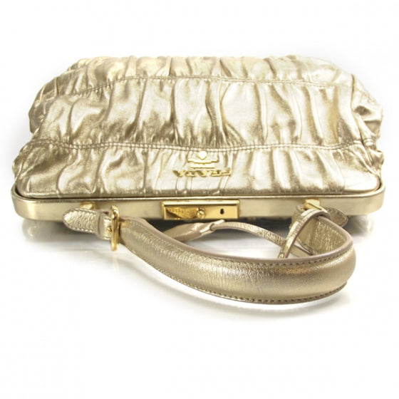 Prada Nappa Gaufre Frame Tote Platino 6 of 10