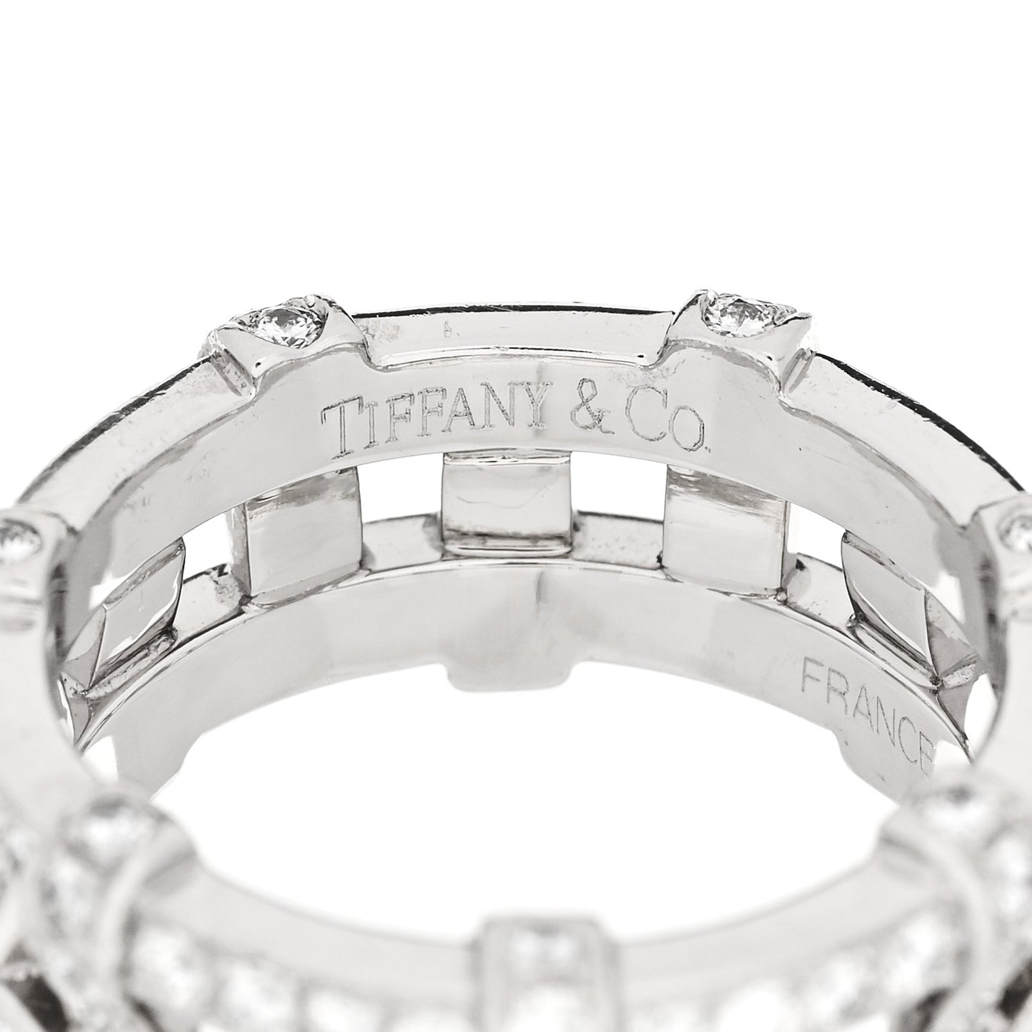 Platinum Diamond Weave Band Ring 50 5.5