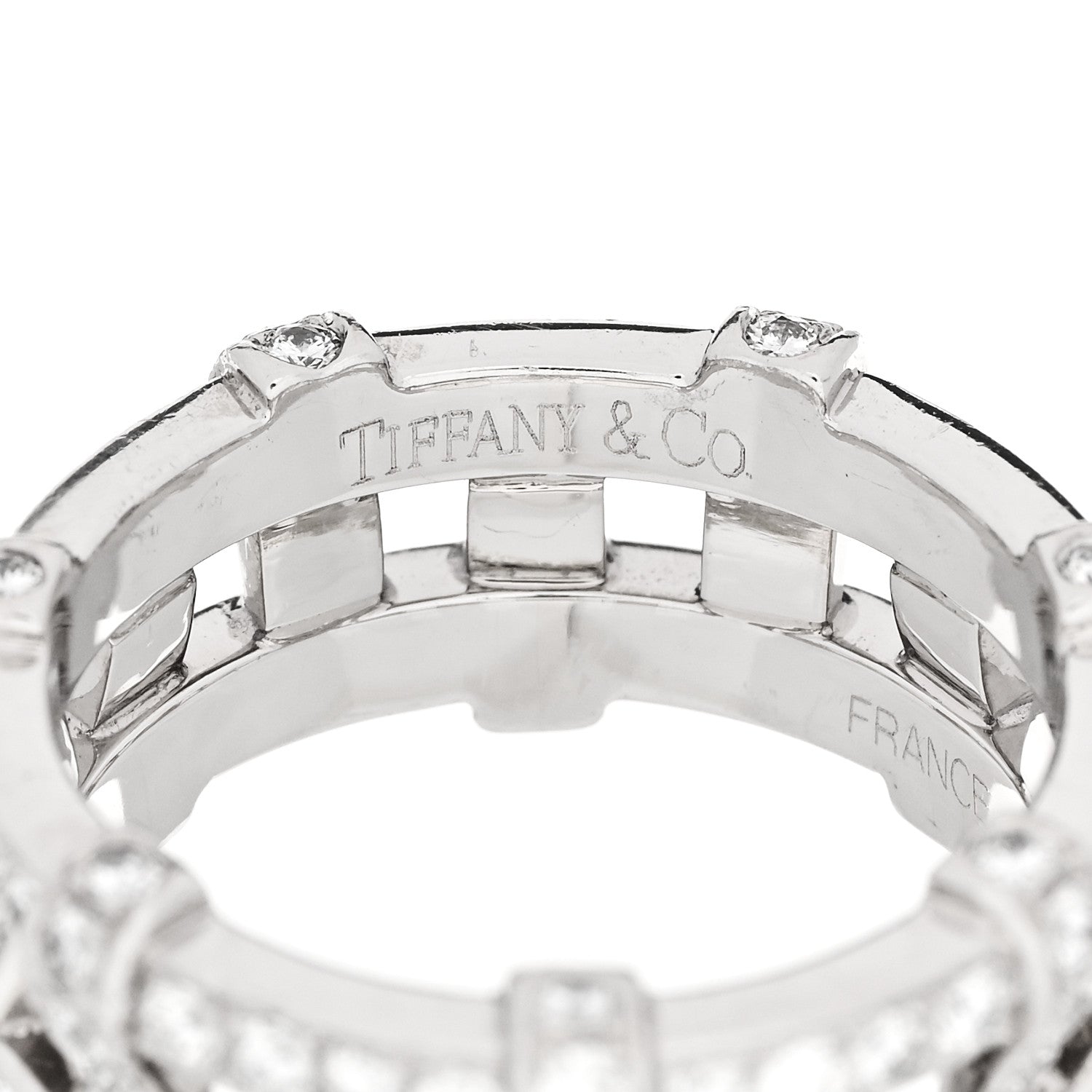 Tiffany Platinum Diamond Weave Band Ring 50 5.5 4 of 6