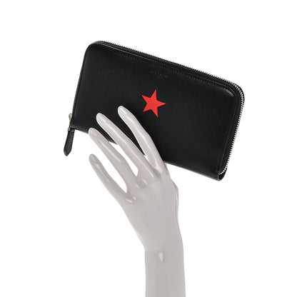 Givenchy Calfskin Star Pandora Zip Around Wallet Black Red 2 of 6