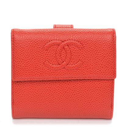 Chanel Caviar Timeless CC Compact French Wallet Red 1 of 8