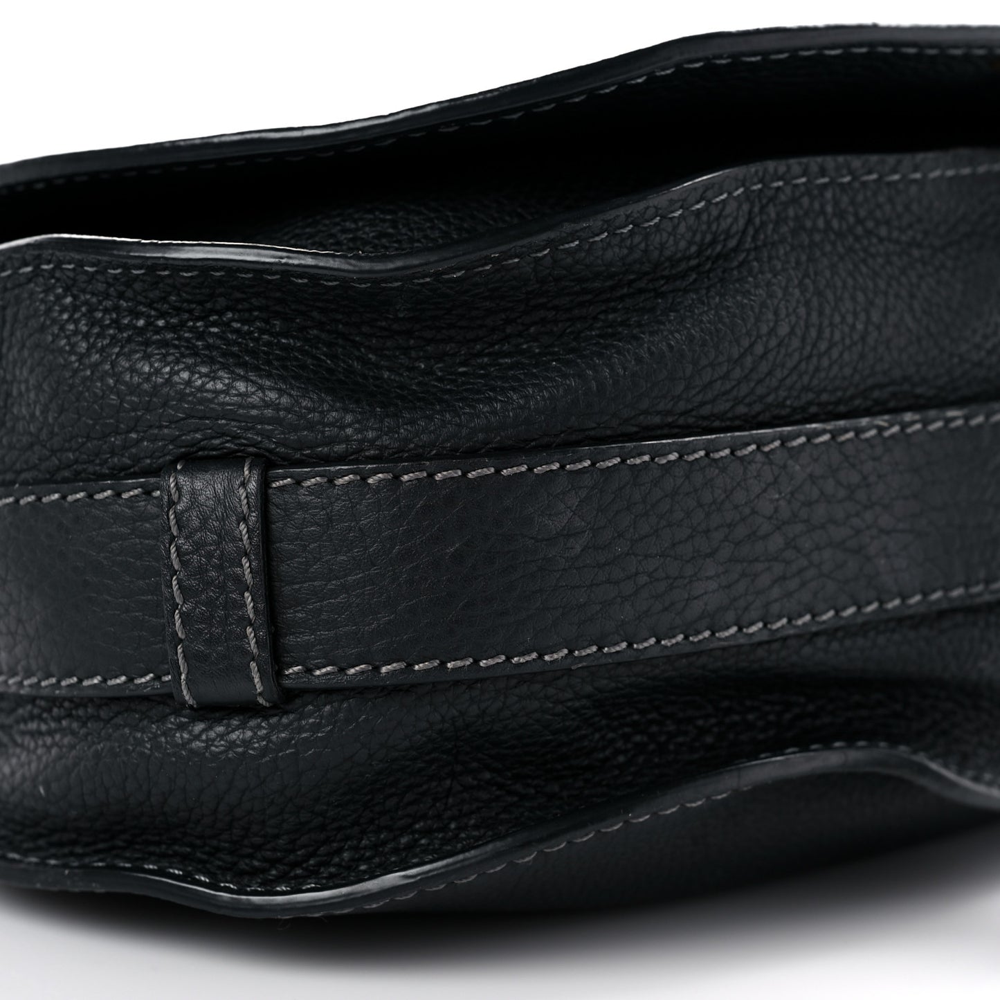 Calfskin Medium Marcie Round Crossbody Bag Black