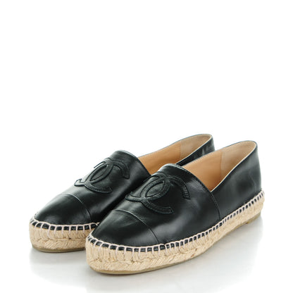 Chanel Lambskin CC Espadrilles 37 Black 3 of 9