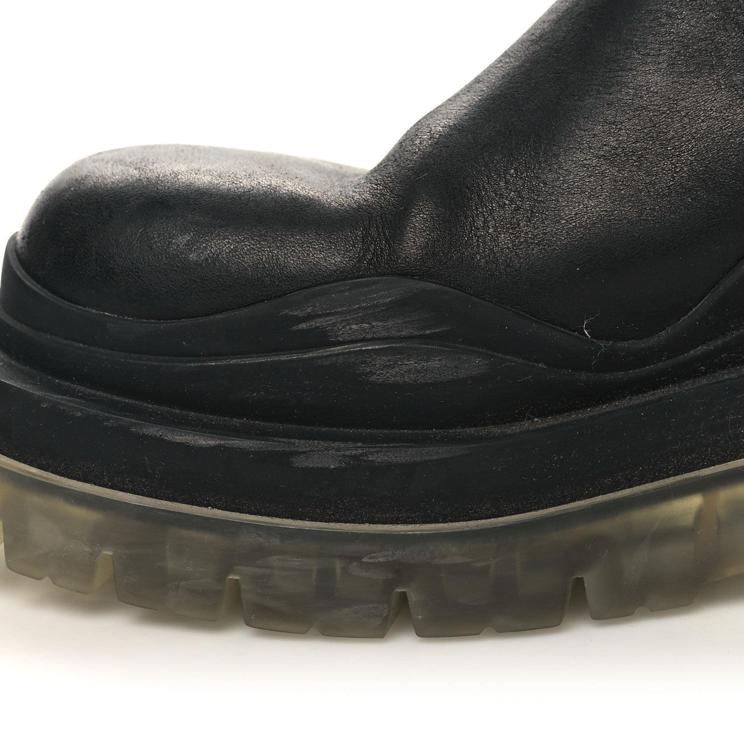 Bottega Veneta Calfskin The Tire Chelsea Boots 37.5 Black Transparent 9 of 9