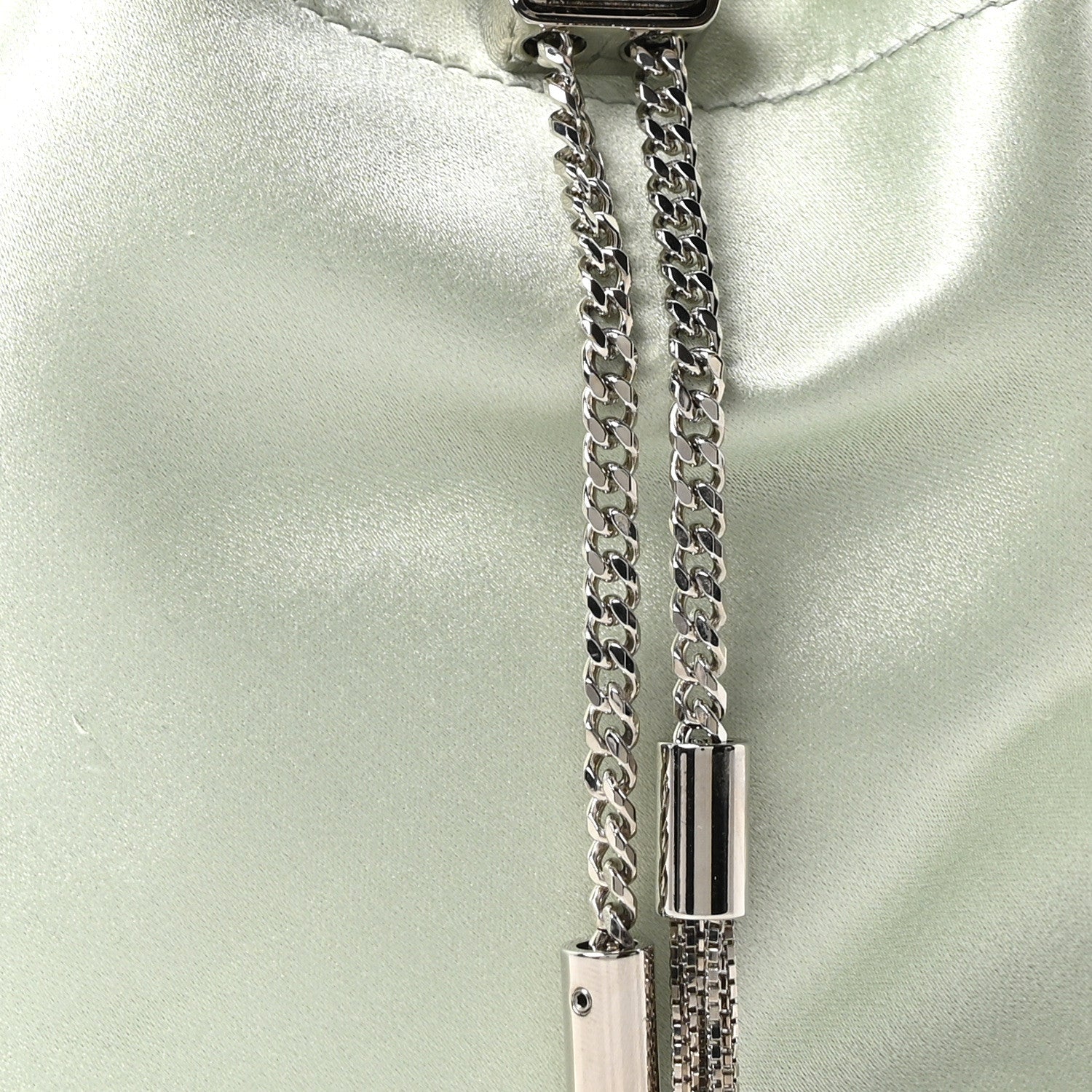 Jimmy Choo Satin  Crystal Embellished Bon Bon Bucket Bag Celeste 7 of 9