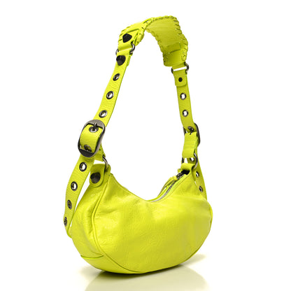 Balenciaga Agneau Arena Le Cagole Shoulder Bag XS Fluo Yellow 4 of 13
