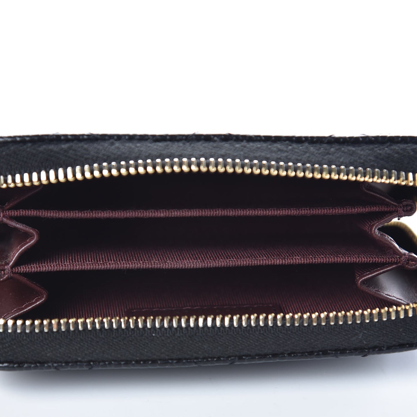 Caviar Quilted Zip Coin Purse Black