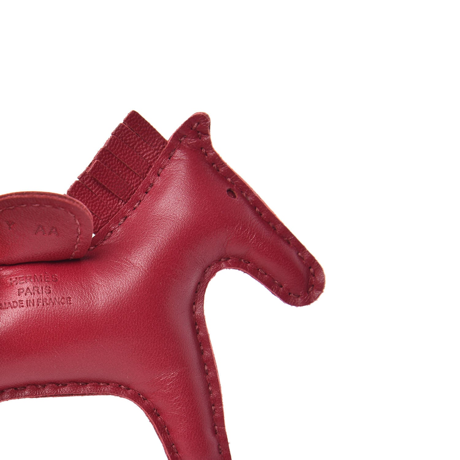 Hermes Milo Lambskin Grigri Rodeo Horse Bag Charm PM Rubis 3 of 4