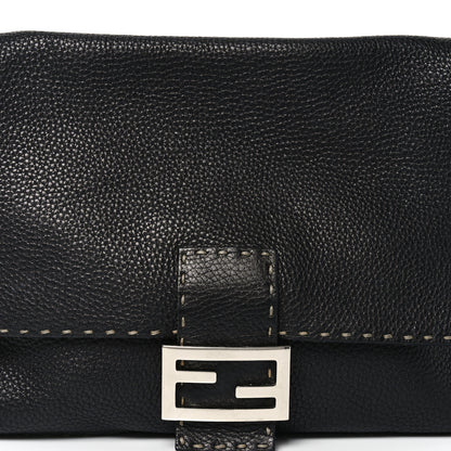 Fendi Calfskin Romano Selleria Forever Mama Baguette Black 7 of 10