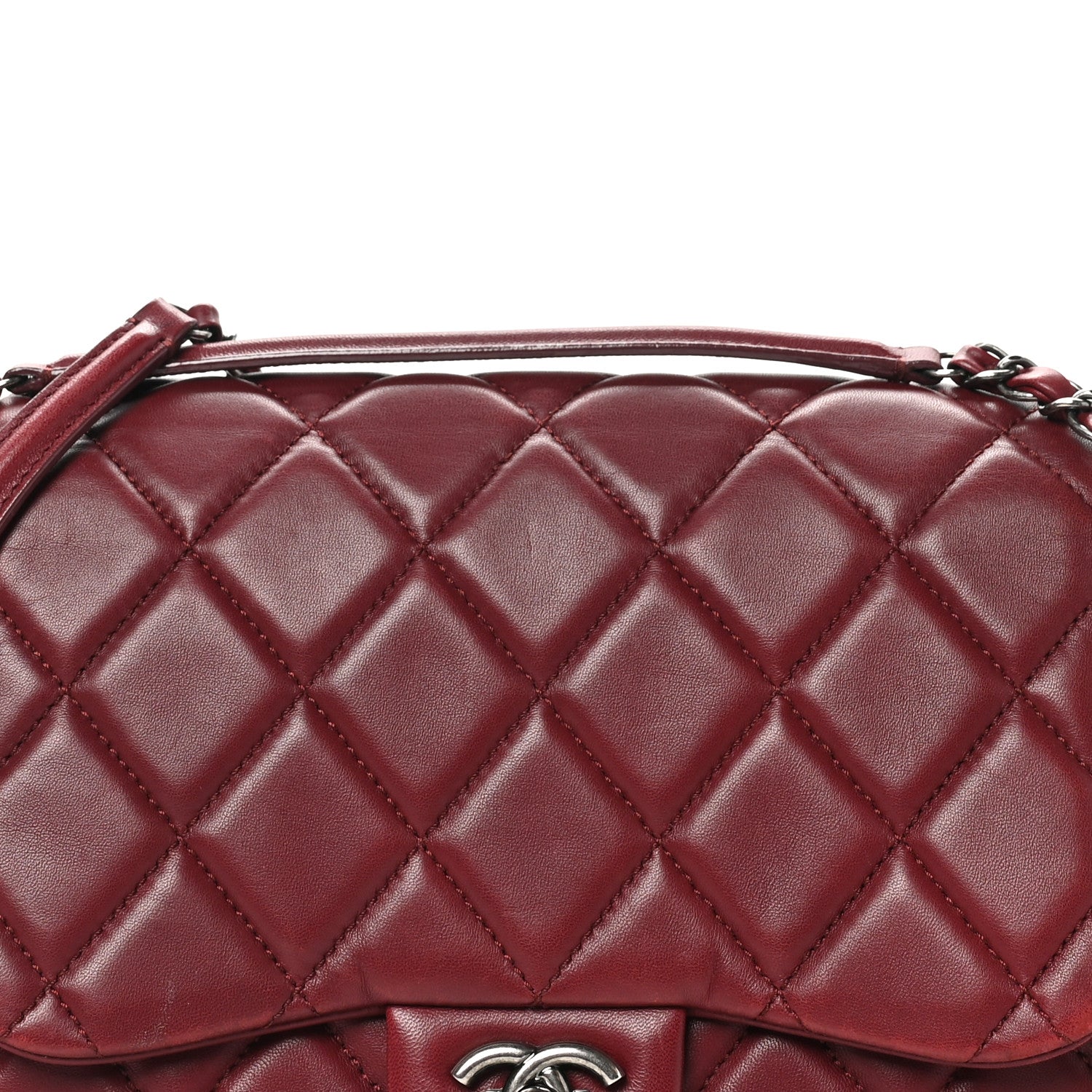 Chanel Lambskin Quilted Chanel 3 Accordion Flap Bag Red 8 of 11