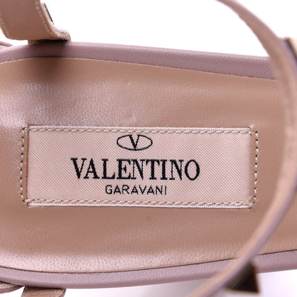 Valentino Garavani Calfskin Rockstud Cross Strap 05/105mm Sandals 41 Poudre 5 of 9