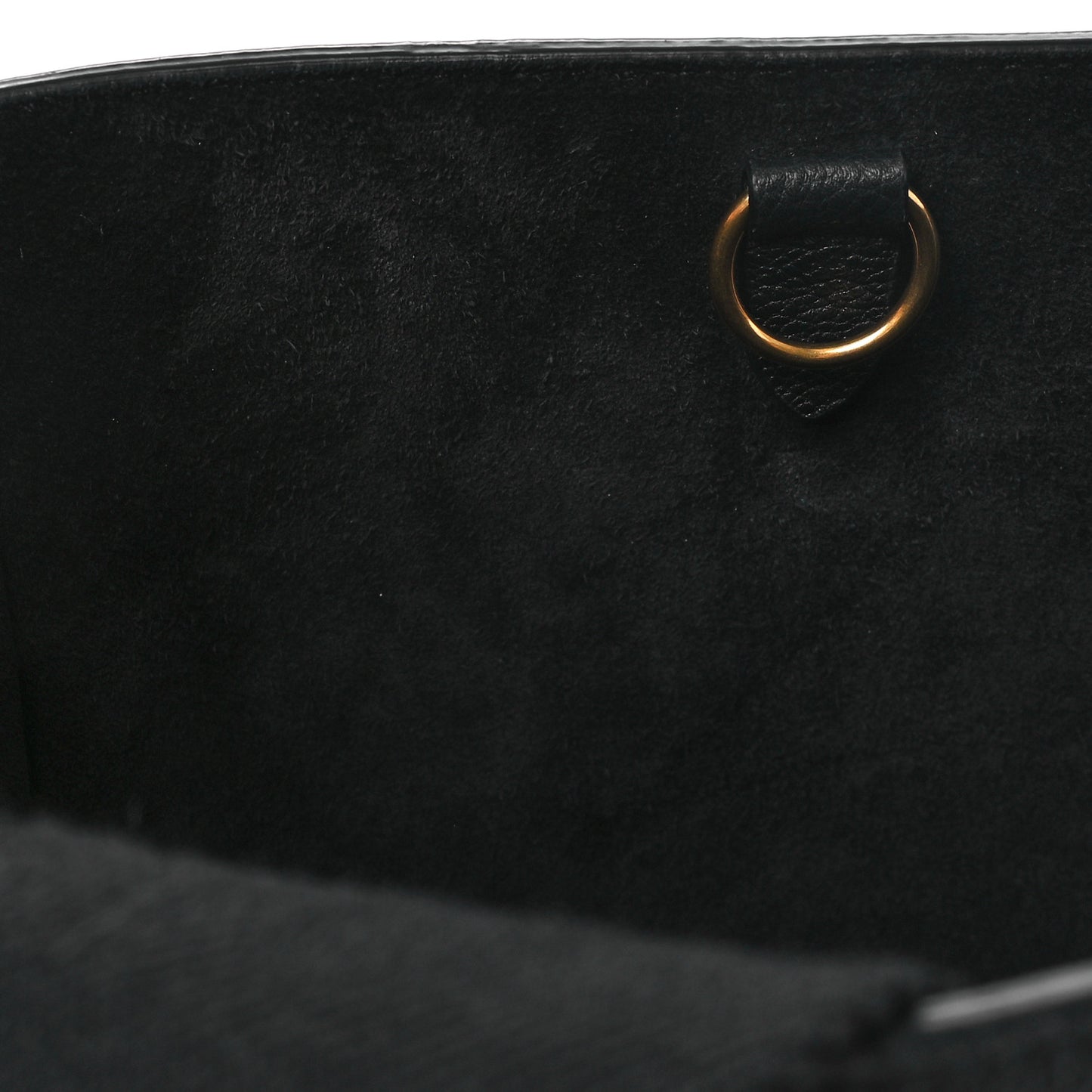 Soft Grained Calfskin Sangle Bucket Bag Black