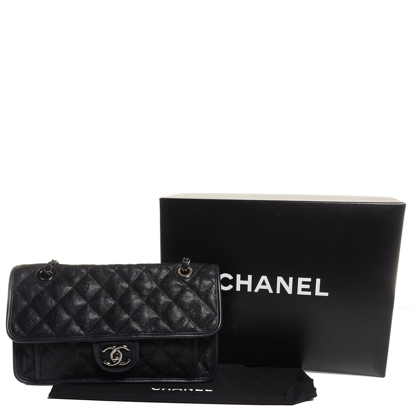 Caviar French Riviera Large Flap Black