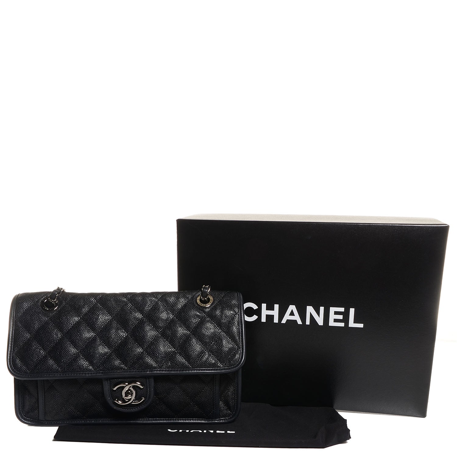 Chanel Caviar French Riviera Large Flap Black 5 of 10